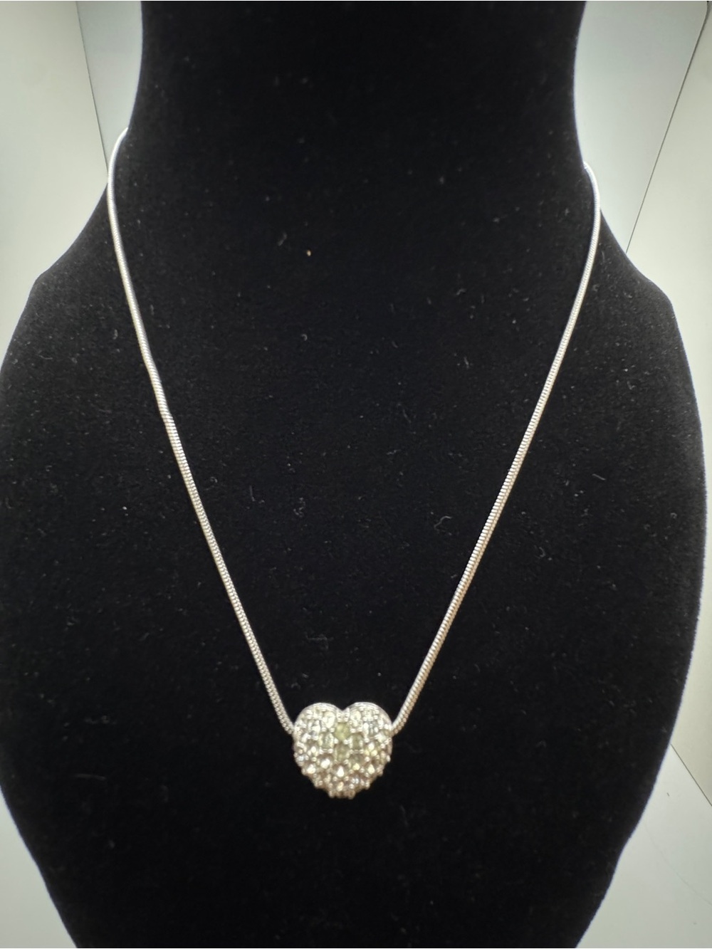 Swarovski Silver-Toned Heart Crystal Pendant Necklace
